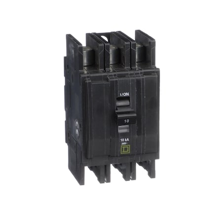 Square D Miniature Circuit Breaker, QO Series, 10A, 3 Pole, 120/240V AC, 10kA at 120/240V AC QOUR310B