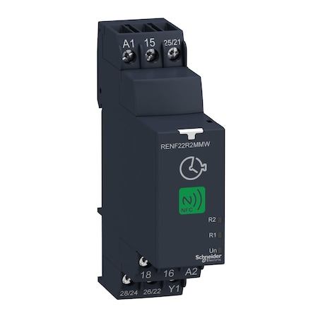 Schneider Electric Multifunction relay, Harmony Timer Relays, 8A, 2CO, 0.05s to 999h asymmetrical on delay and off delay 24 to 240V AC DC RENF22R2MMW