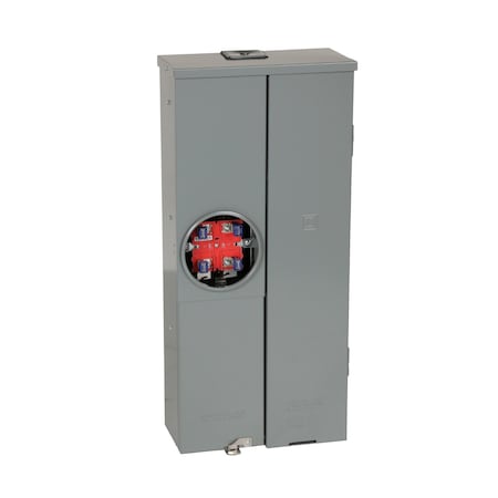 Square D Meter mains, Homeline, CSED, ringed socket, 200A, surface mount, maximum 8 spaces, 16 circuits, no bypass SC816D200C