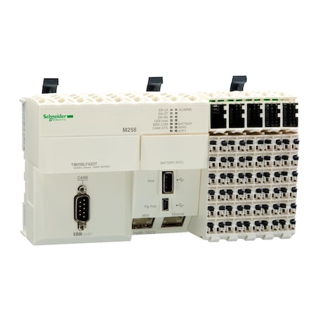 Schneider Electric Logic controller, Modicon M258, compact base, 42 IO, 24V DC, CANopen TM258LF42DT