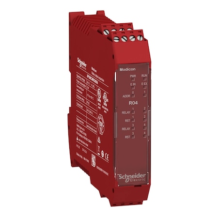 Schneider Electric Expansion module, Modicon MCM, 4 safety relay outputs, with backplane connection, screw XPSMCMRO0004