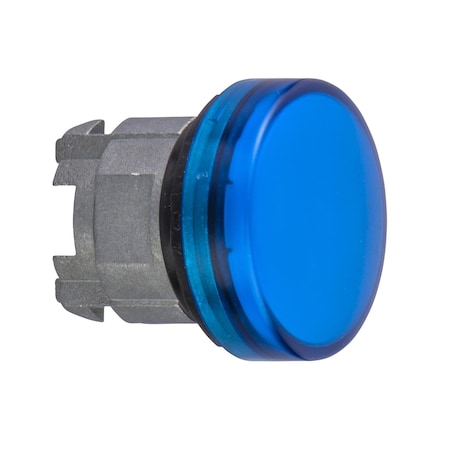 Schneider Electric Head for pilot light, Harmony XB4, blue, 22 mm with grooved lens BA9s bulb ZB4BV06S