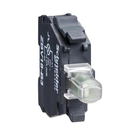 Schneider Electric Light block, Harmony XB4, Harmony XB5, for head 22mm universal LED, crew terminal for lugs, 24V ZBVB19