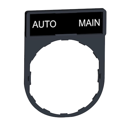 Schneider Electric Legend holder, Harmony XB4, 30 x 40mm, plastic, 8 x 27mm legend, white marked AUTO-MAIN ZBY2164