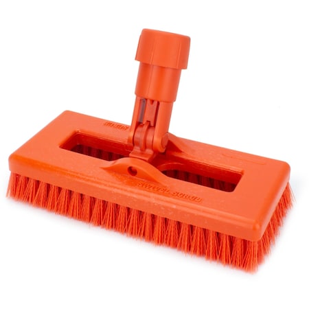 Sparta 3.5 in W Swivel Scrub Brush, Orange, Polypropylene 3638831EC24