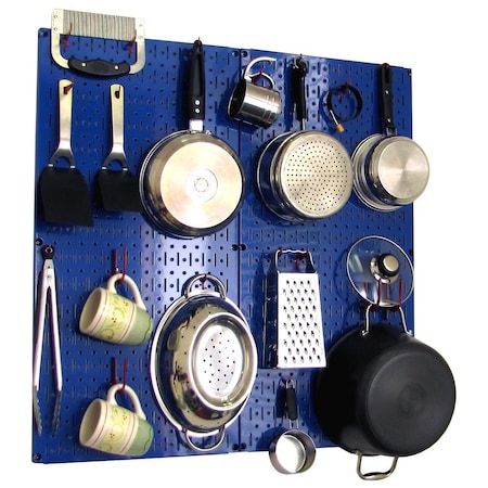Wall Control Commercial Kitchen Pegboard Rack, Blue/Red 35-IKTH-200-BUR