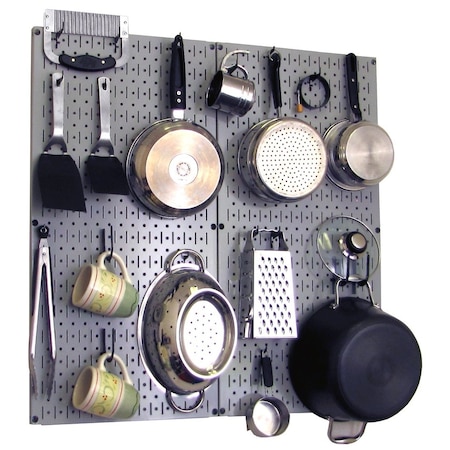 Wall Control Commercial Kitchen Pegboard Rack, Grey/Black 35-IKTH-200-GB