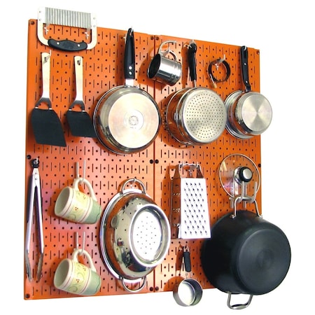 Wall Control Commercial Kitchen Pegboard Rack, Orange/White 35-IKTH-200-ORW