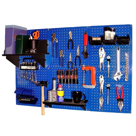 Wall Control Standard Industrial Pegboard Kit, Blue/Black 35-IWRK-400-BUB