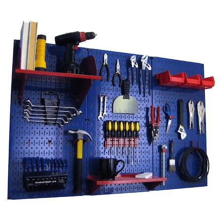 Wall Control Standard Industrial Pegboard Kit, Blue/Red 35-IWRK-400-BUR
