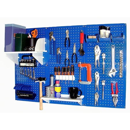 Wall Control Standard Industrial Pegboard Kit, Blue/White 35-IWRK-400-BUW
