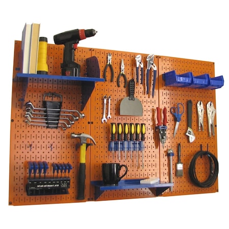 Wall Control Standard Industrial Pegboard Kit, Orange/Blue 35-IWRK-400-ORBU