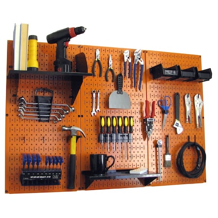 Wall Control Standard Industrial Pegboard Kit, Orange/Black 35-IWRK-400-ORB