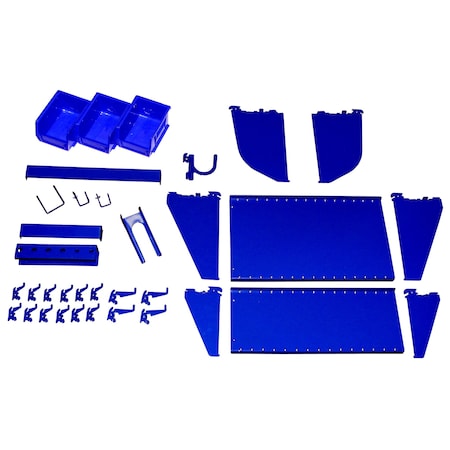 Wall Control Workstation Slotted Accessory Kit, Blue Peg Hooks 35-K-WRKBU