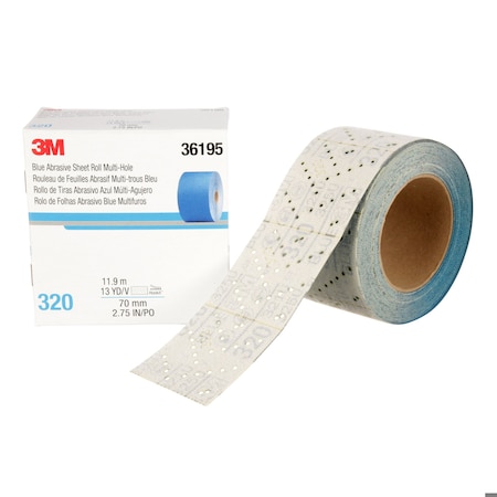 3M Abrasive Sheet Roll, Blue, PK4 36195
