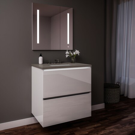 Robern Curated Cartesian Two Drawer Vanity, 36 X 30, Nl White/Gray 36219100TB00002