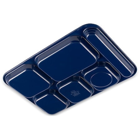 Carlisle Foodservice Right Hand 6 Comp Tray, Dark Blue, PK12 4398850