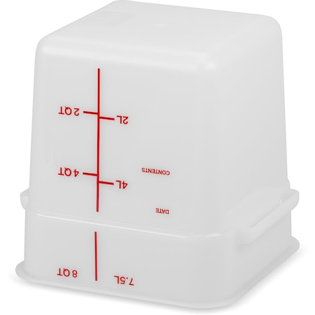 Carlisle Foodservice Food Storage Container, 8 qt, White 11963PE02