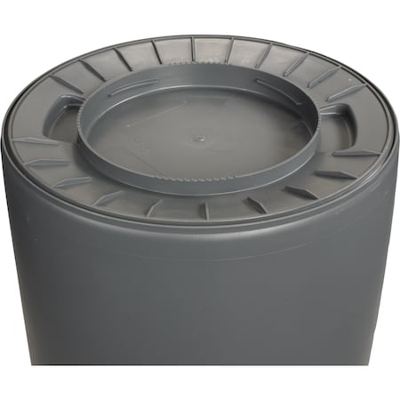 Bronco Trash Can, 32 gal Round Trash Can Gray 84103223