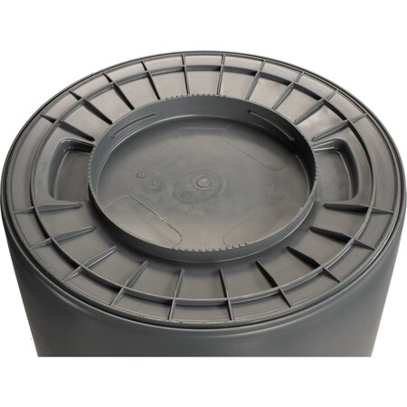 Bronco Trash Can, 44 gal Round Trash Can Gray 84104423