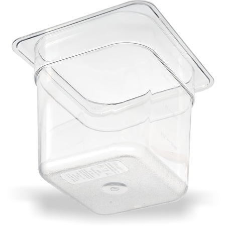 Carlisle Foodservice Food Pan PC, 6", DP, 1/6, Clr, PK6 3068507