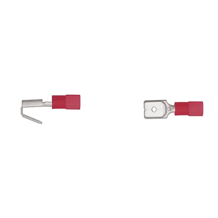Disco Red Nyln Piggyback Terminal 1/4" Tab Female F/I 22-18 Ga. PK15 3653PK