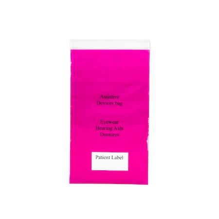 Medegen Medical Products Persnl Effct Bag, 7.5x13", 2mL, Pink, PK1000 3660