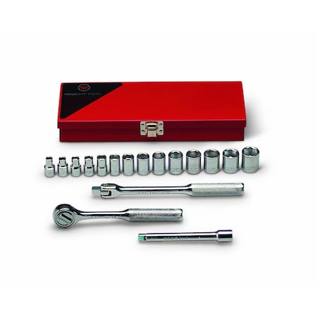 Wright Tool Set 3/8" Dr 17 Pc 6 Pt Std Metric Skts A 366