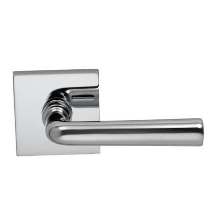 Omnia Lever Square Rose Pass 2-3/8" BS T 1-3/4" Doors Bright Chrome 368 368S/00B.PA2