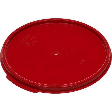 Carlisle Foodservice Round Container Lid, 6-8 qt., Red, PK12 1077205