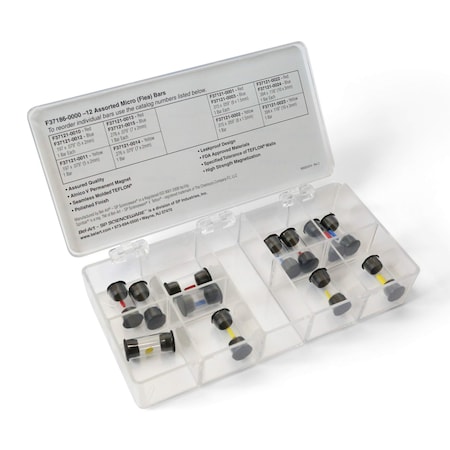 Bel-Art Bel-Art Spinbox Teflon Micro (Flea) Magnetic Stir Bar Assortment 12/PK F37186-0000