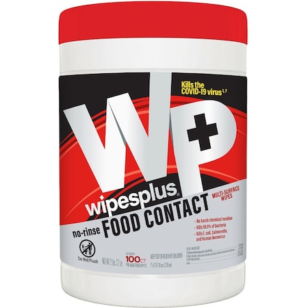 Wipes Plus The 100 ct No Rinse Food Container, PK12 33808