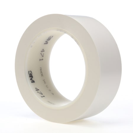 3M Vinyl Tape 471, White, 1 1/2"x3, PK24 03137