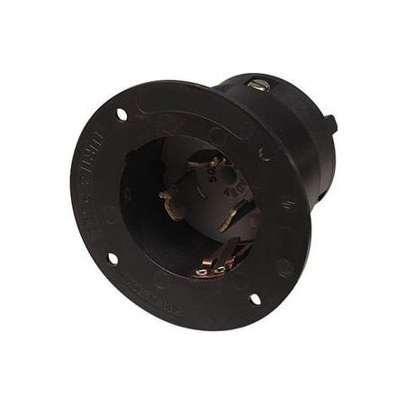 Ericson Locking Receptacle, Non-NEMA, 50 A, 125/250V AC, Single Phase, 3 Pole, Flush Mount, Screw Terminals CS6369