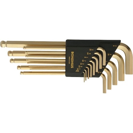 Bondhus 10 Piece SAE L-Shape Hex Key Set, 37938 37938