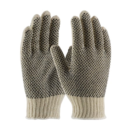 Pip Coated Gloves, PVC, Dotted, Double-Sided, Natural, S 12 PK 37-C112PDD/S