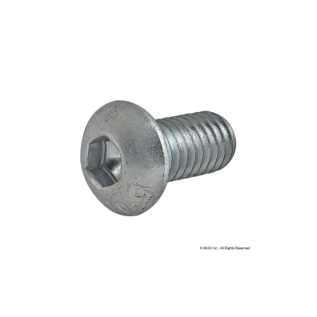 80/20 M6-1.00 Socket Head Cap Screw, Button, Zinc Plated Steel, 12 mm Length 3802