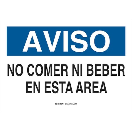 Brady Notice/Aviso Sign, 7 in Height, 10 in Width, Plastic, Rectangle, Spanish 38875