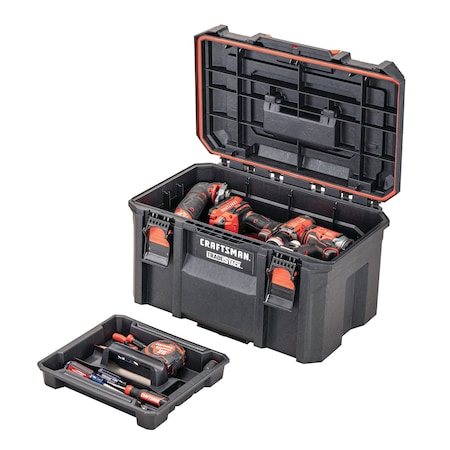 Craftsman TRADESTACK Deep Tool Box, Black, 21-1/4 in W x 14-1/2 in D x 12 in H CMST21430