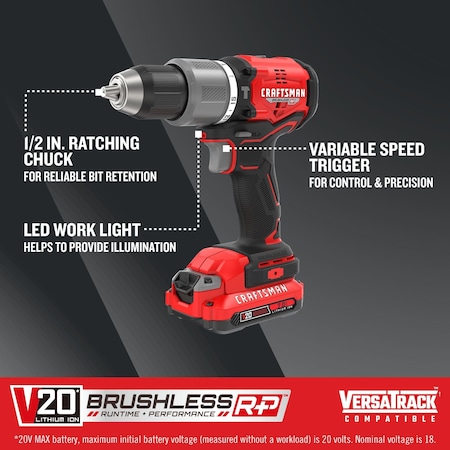 Craftsman V20 BRUSHLESS RP Cordless 1/2 in. Hammer CMCD732D2