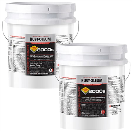 Rust-Oleum Epoxy Coating, Flat Finish, Armor Gray, Solvent Base 389122