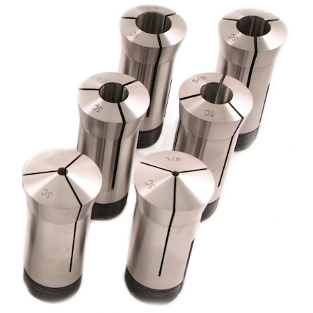 Hhip 1/8 To 3/4" By 8ths 6 Piece 5C Collet Set 3900-0012