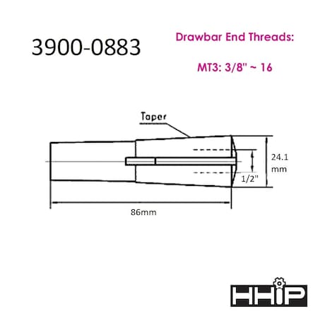 HHIP 3900-5218 ER-25 Spring Collet 3/8 HHIP 3900-5218 ER-25 Spring Collet 3/8