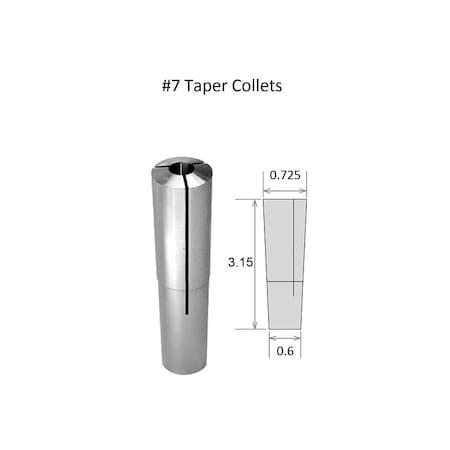 Hhip 1/4" Brown & Sharpe No 7 Taper Round Collet 3900-0973