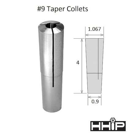 HHIP 1/2" Brown & Sharpe #9 Taper Round Collet 3900-0995