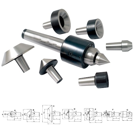 HHIP 3900-6083 3MT Ultra Precision Heavy Duty Live Center – .0002" TIR, 1200 Lb Load, 5000 RPM