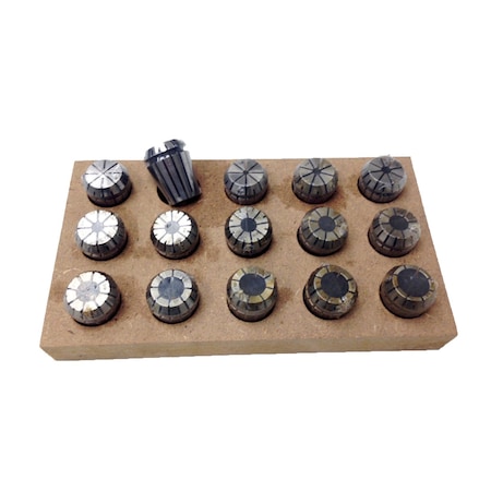 Hhip 1/16 to 5/8 in ER25 15 Piece Spring Collet Set 3900-5235