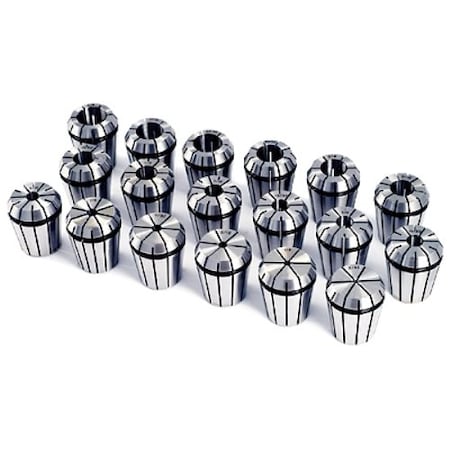 Hhip 3/32 To 3/4" ER32 18 Piece Spring Collet Set 3900-5267