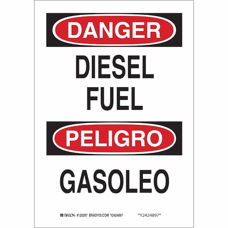Brady Safety Sign, 14 in H, 10 in W, Rectangle, English, Spanish, 38571 38571