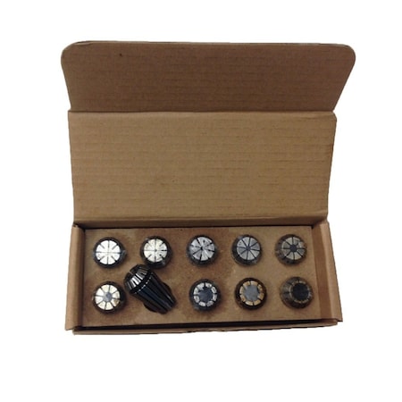 Hhip 1/32 to 3/8 in ER16 10 Piece Spring Collet Set 3900-5165